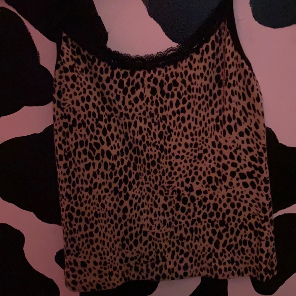 john galt cheetah laced cropped tank